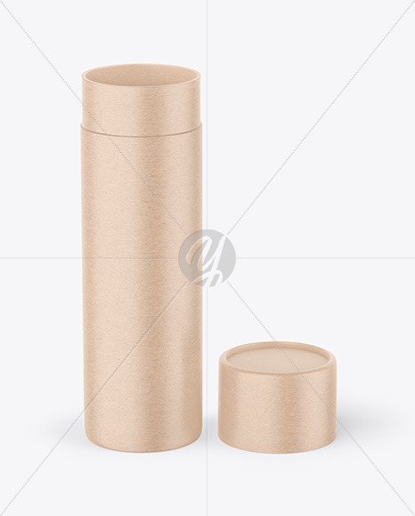 Opened Kraft Paper Tube Mockup