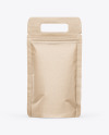 Kraft Paper Stand-Up Pouch w/ Handle Mockup