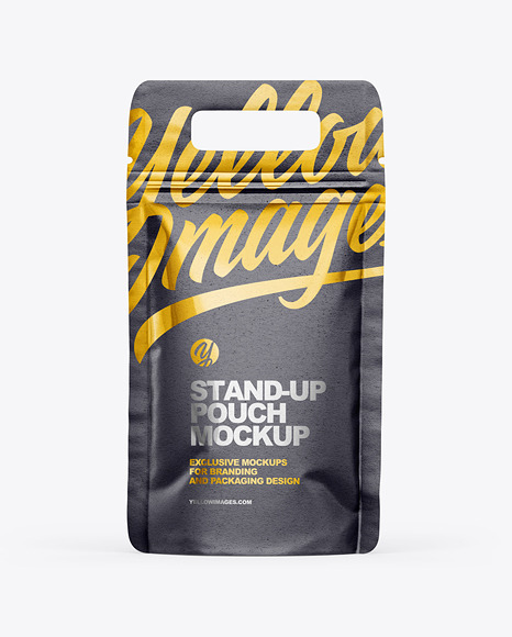 Kraft Paper Stand-Up Pouch w/ Handle Mockup