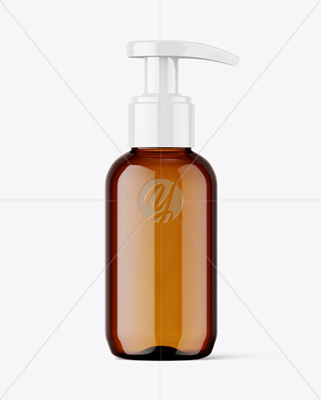 100ml Amber Bottle with Pump Mockup