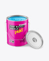 Opened Matte Paint Bucket Mockup