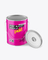 Opened Matte Paint Bucket Mockup