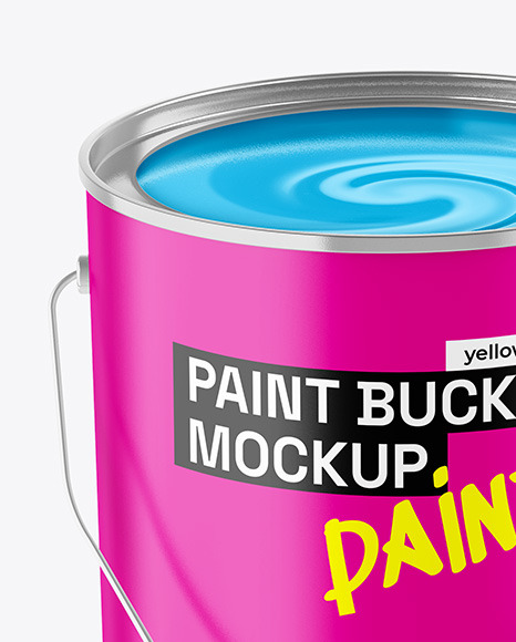 Opened Matte Paint Bucket Mockup