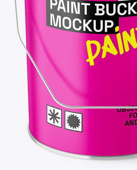 Opened Matte Paint Bucket Mockup