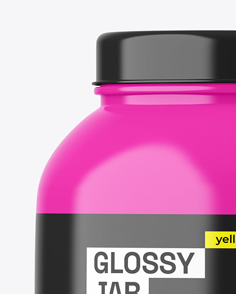 Glossy Protein Jar Mockup