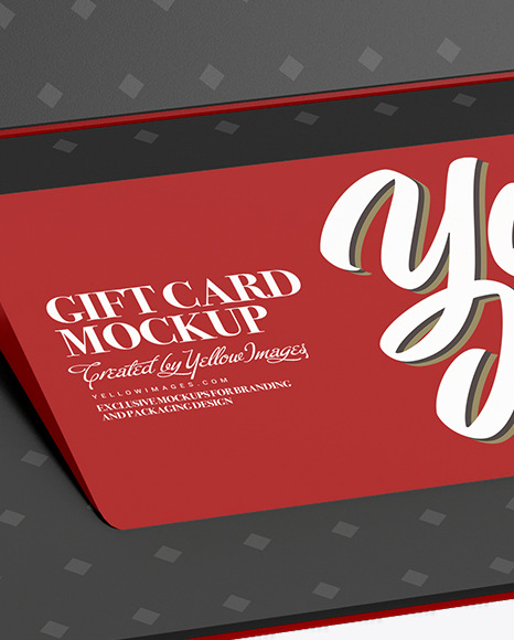 Gift Card In a Paper Holder Mockup