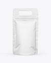 Matte Paper Stand-Up Pouch w/ Handle Mockup