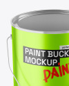 Opened Matte Metallic Paint Bucket Mockup