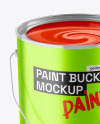 Opened Matte Metallic Paint Bucket Mockup