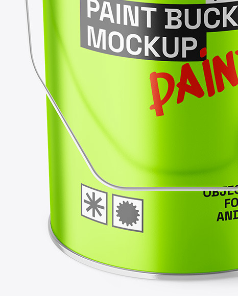 Opened Matte Metallic Paint Bucket Mockup