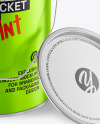Opened Matte Metallic Paint Bucket Mockup