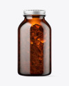 Amber Bottle with Fish Oil Mockup