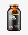 Amber Bottle with Fish Oil Mockup