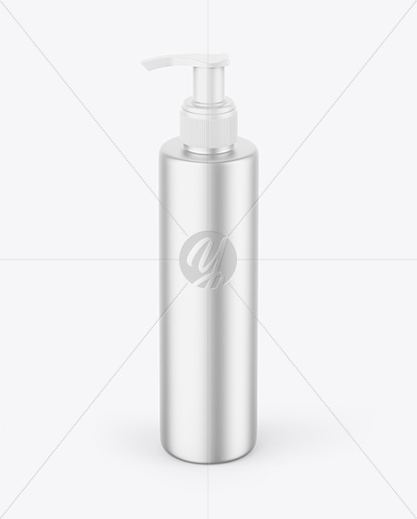 Metallic Cosmetic Bottle w/ Pump Mockup