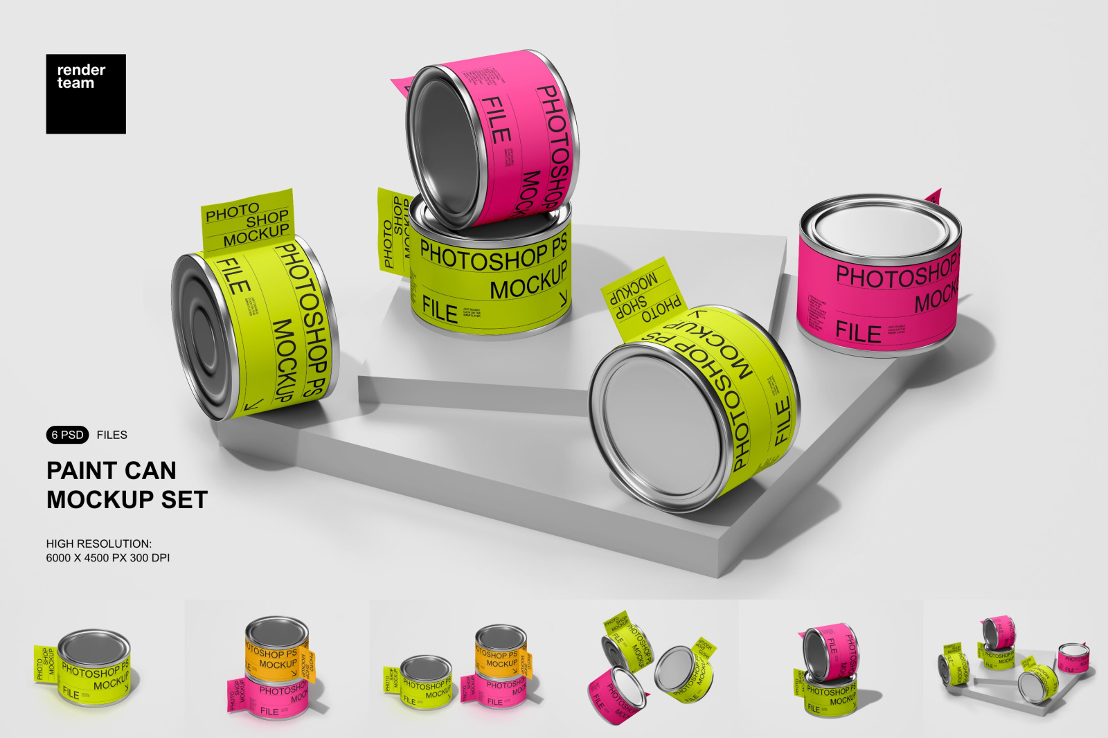 Paint Can Mockup Set Paint Can Mockup Set