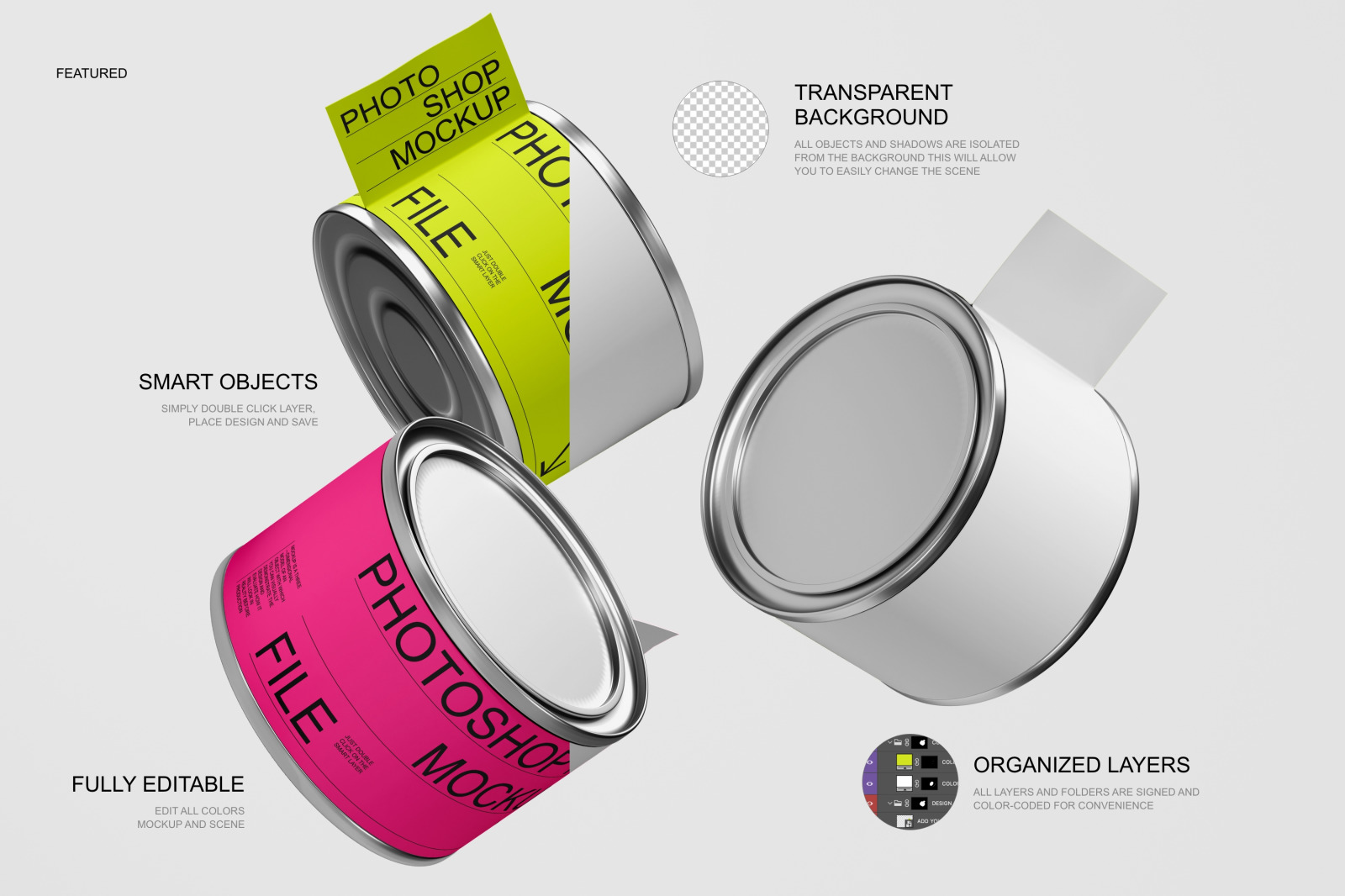 Paint Can Mockup Set Paint Can Mockup Set