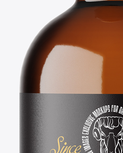 Amber Glass Bottle Mockup