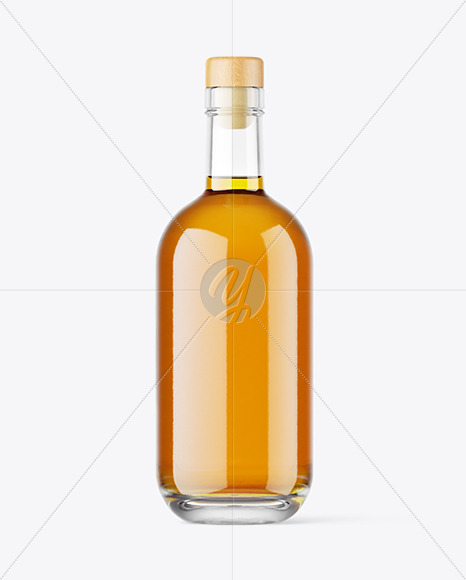 Clear Glass Whiskey Bottle Mockup