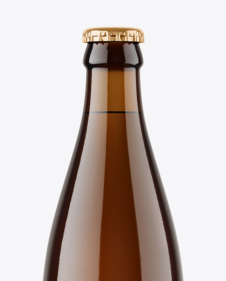 Amber Glass Beer Bottle Mockup