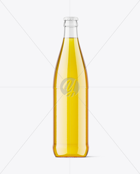 Clear Glass Beer Bottle Mockup