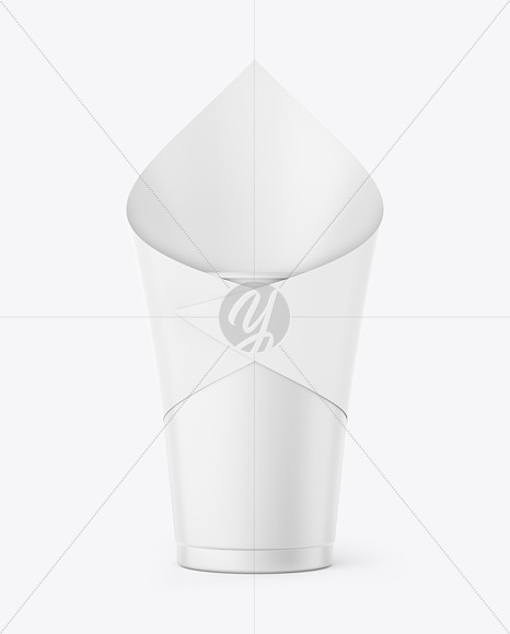 Empty Matte Plastic Cup w/ Paper Wrapping Mockup