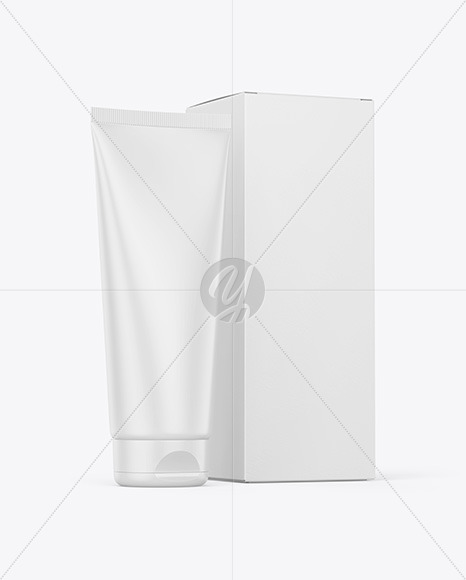 Cosmetic Tube with Box Mockup