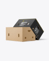 Corrugated Box with Bananas Mockup