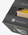 Corrugated Box with Bananas Mockup