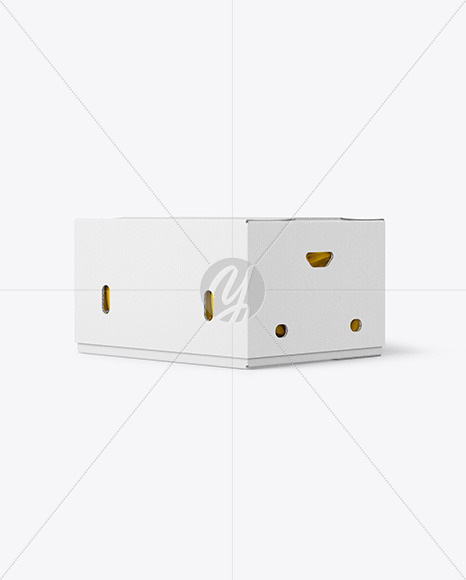 Corrugated Box with Bananas Mockup