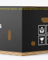 Corrugated Box with Bananas Mockup