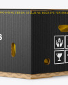 Corrugated Box with Bananas Mockup