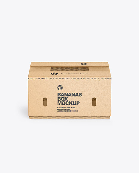 Kraft Box with Bananas Mockup