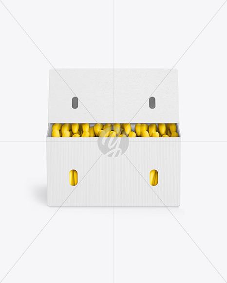 Kraft Box with Bananas Mockup