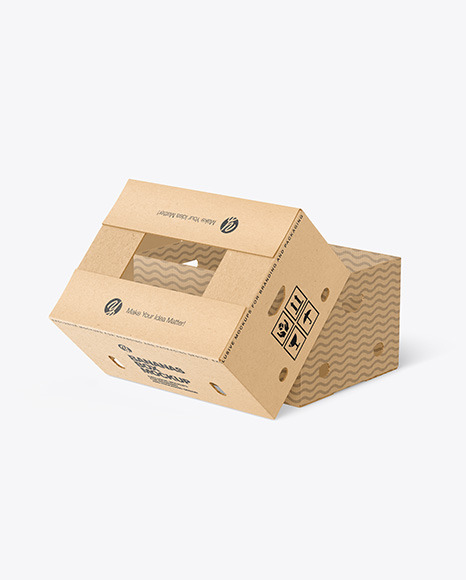 Kraft Box with Bananas Mockup