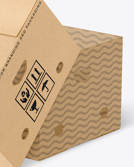 Kraft Box with Bananas Mockup