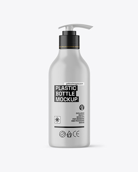 Matte Cosmetic Bottle with Pump Mockup