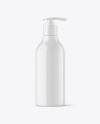 Glossy Cosmetic Bottle with Pump Mockup