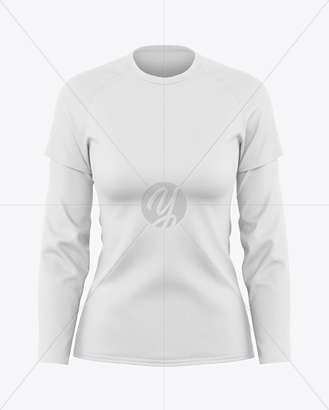 Women&#039;s Double-Layer Sleeve T-Shirt Mockup