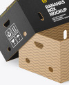 Two Corrugated Boxes with Bananas Mockup