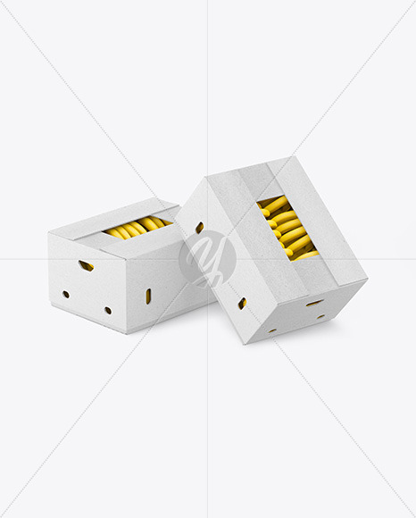 Two Kraft Boxes with Bananas Mockup