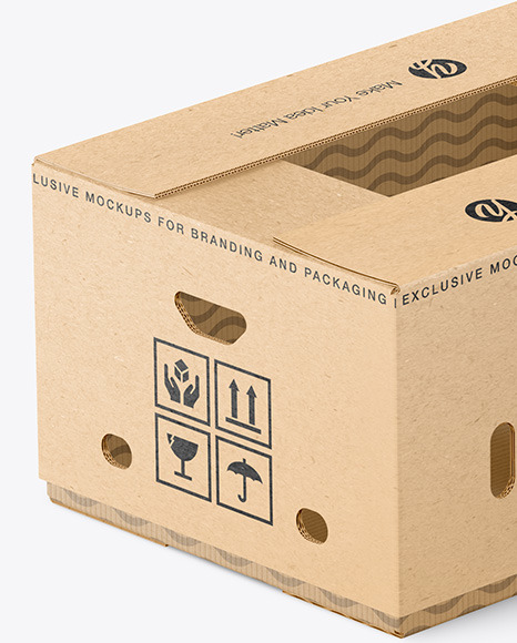 Two Kraft Boxes with Bananas Mockup