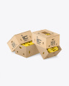 Two Kraft Boxes with Bananas Mockup