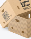 Two Kraft Boxes with Bananas Mockup