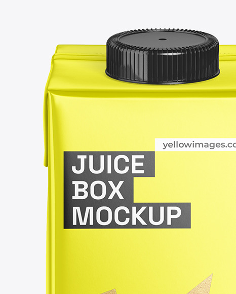 Metallized Carton Juice Box Mockup