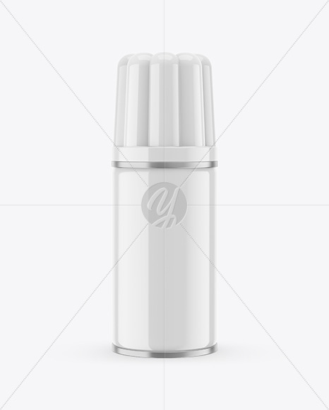 Glossy Whipped Cream Bottle Mockup