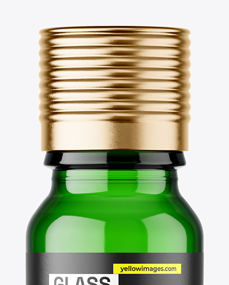 Green Glass Bottle Mockup