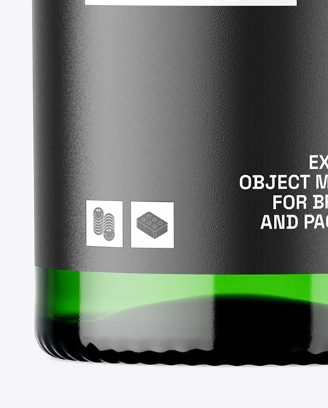 Green Glass Bottle Mockup