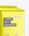 Metallized Carton Juice Box Mockup