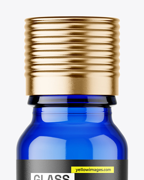 Blue Glass Bottle Mockup