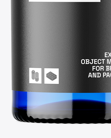 Blue Glass Bottle Mockup